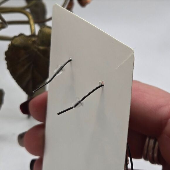 "5/$25" Gunmetal Peach Crystal Layered Circle Dangle Earrings - Picture 2 of 6